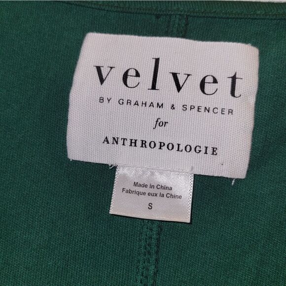Velvet by Graham and Spencer for Anthropologie Front-Seamed Green Dress Small - Picture 5 of 7